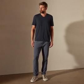 Luxe Lotus Jersey V Neck in French Navy | James Perse Los Angeles