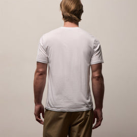 Luxe Lotus Jersey V Neck in White | James Perse Los Angeles