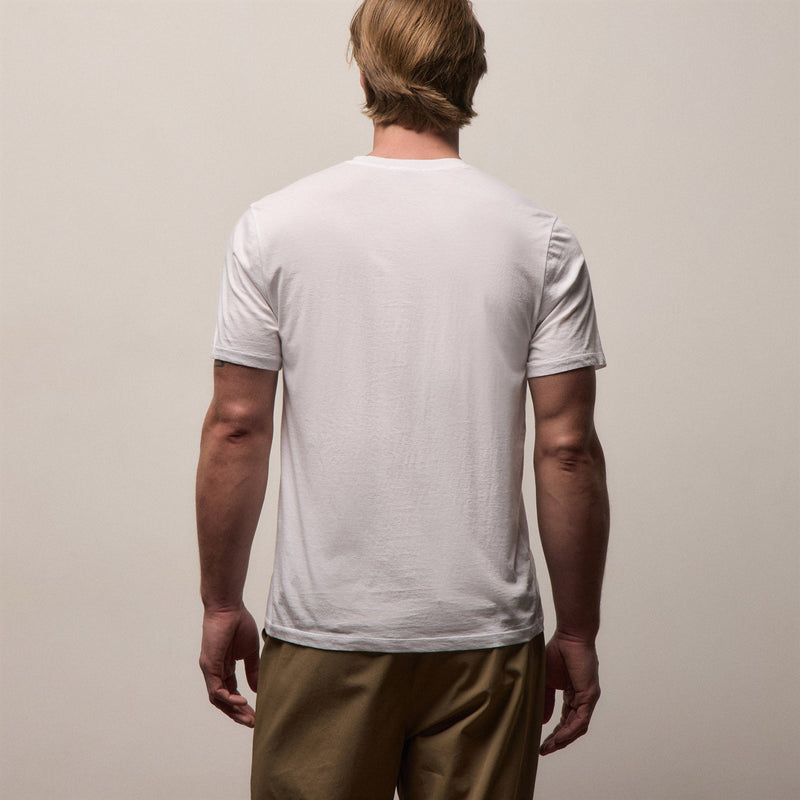 Luxe Lotus Jersey V Neck in White | James Perse Los Angeles