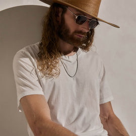 Luxe Lotus Jersey V Neck in White | James Perse Los Angeles