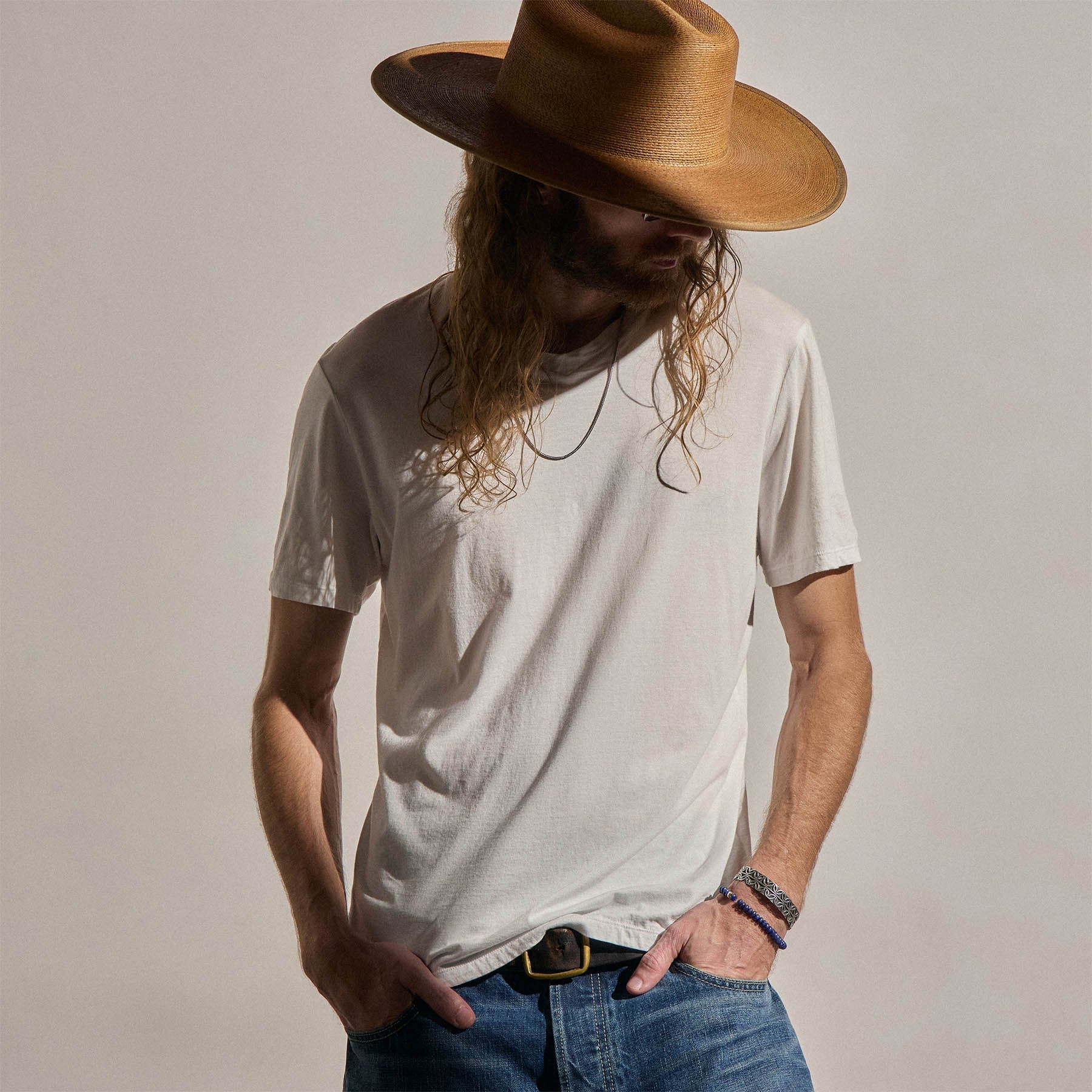 Luxe Lotus Jersey V Neck in White | James Perse Los Angeles