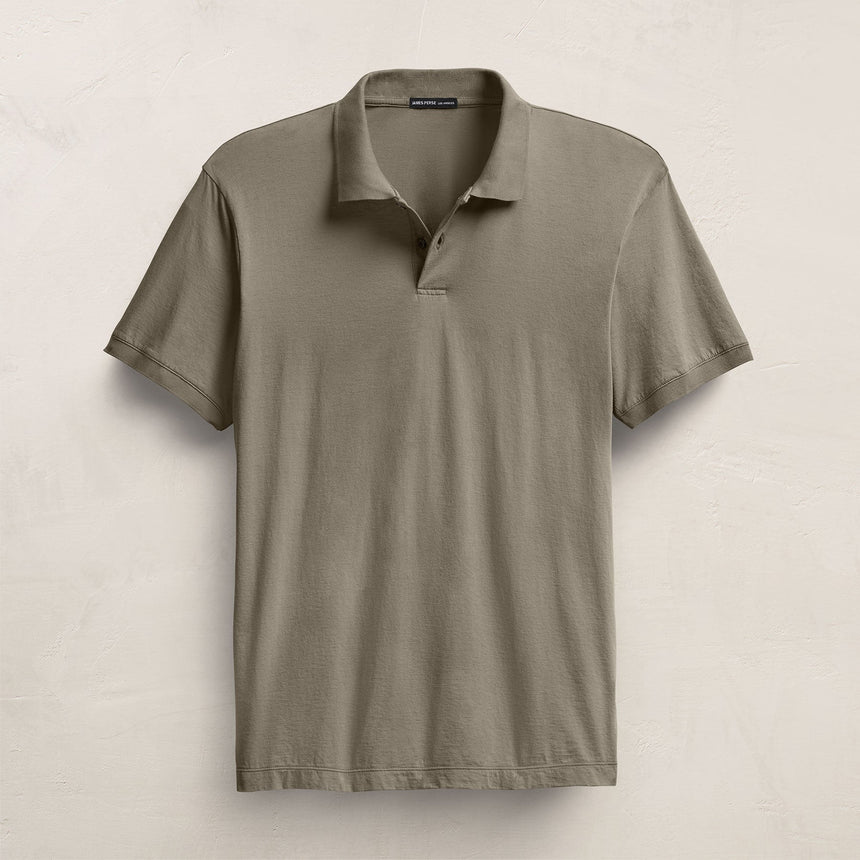 Luxe Lotus Jersey Polo in Birch | James Perse Los Angeles