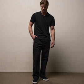 Luxe Lotus Jersey Polo in Black | James Perse Los Angeles