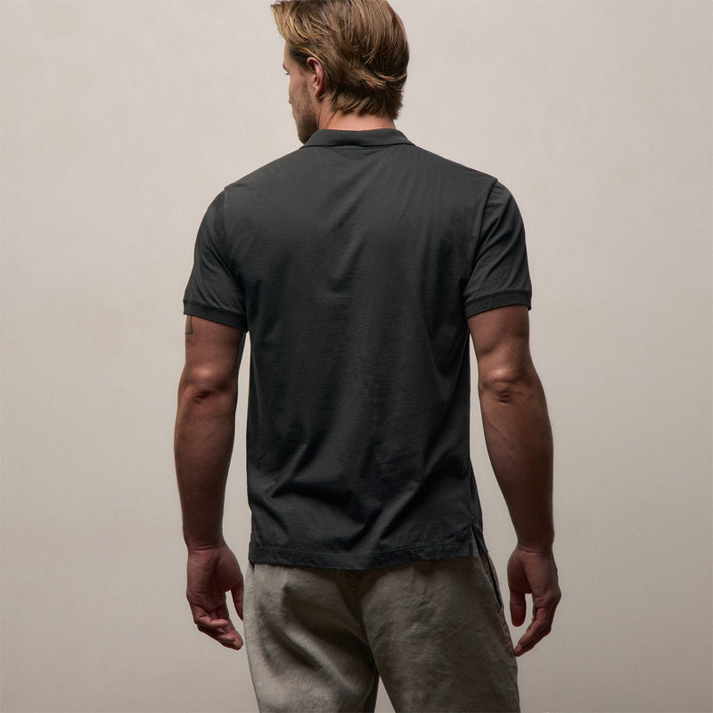 Luxe Lotus Jersey Polo in Carbon | James Perse Los Angeles