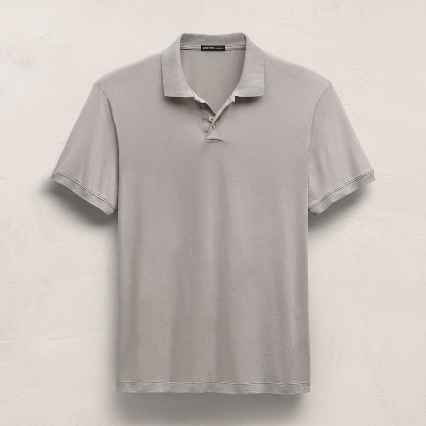 Luxe Lotus Jersey Polo in Fog | James Perse Los Angeles