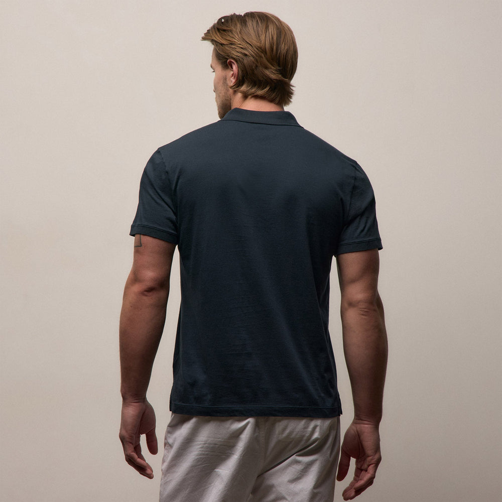 Luxe Lotus Jersey Polo in French Navy | James Perse Los Angeles