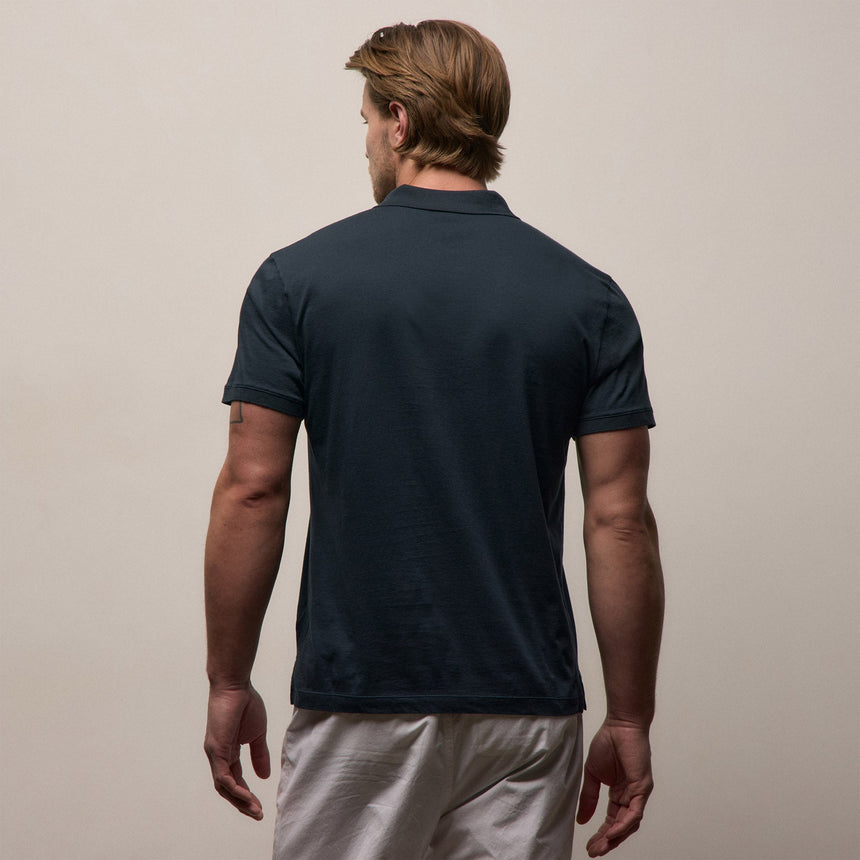Luxe Lotus Jersey Polo in French Navy | James Perse Los Angeles