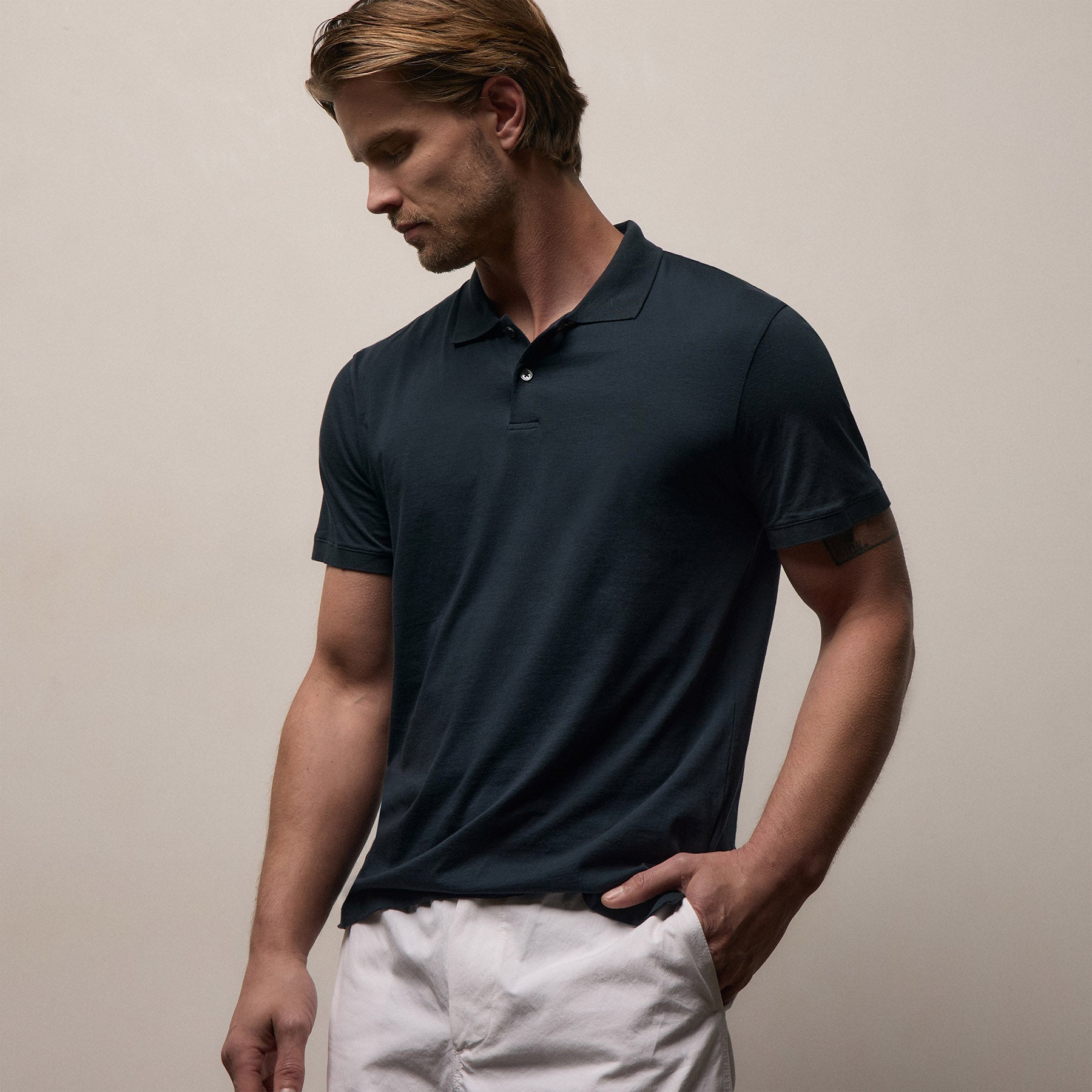 Luxe Lotus Jersey Polo from James Perse - $195