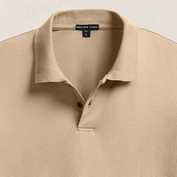 Luxe Lotus Jersey Polo in Light Khaki | James Perse Los Angeles