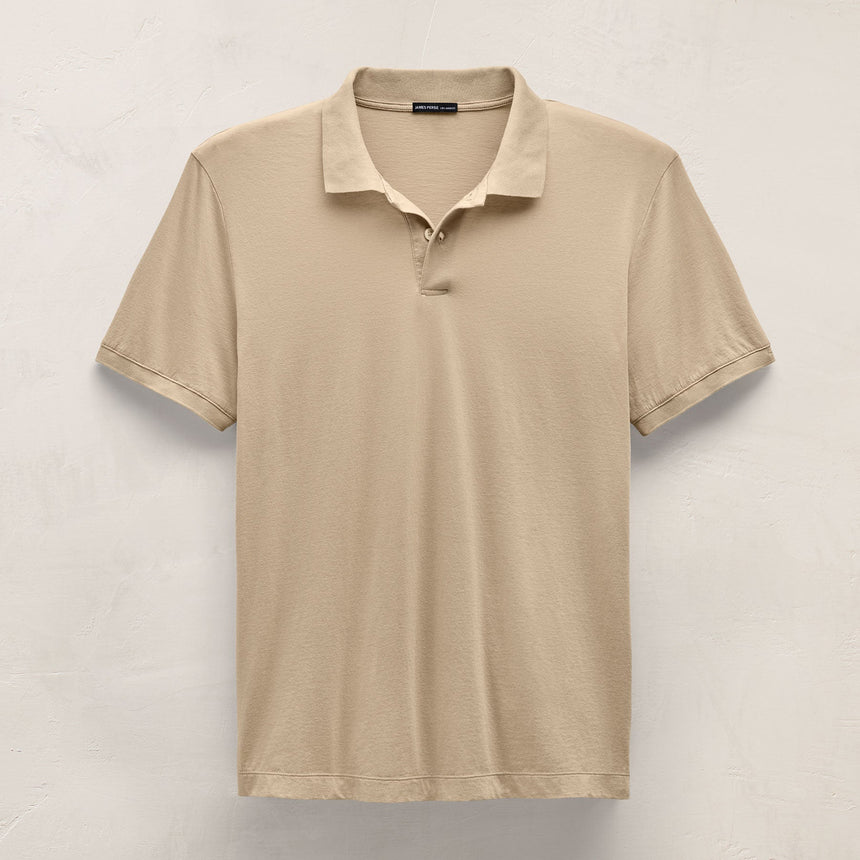 Luxe Lotus Jersey Polo in Light Khaki | James Perse Los Angeles