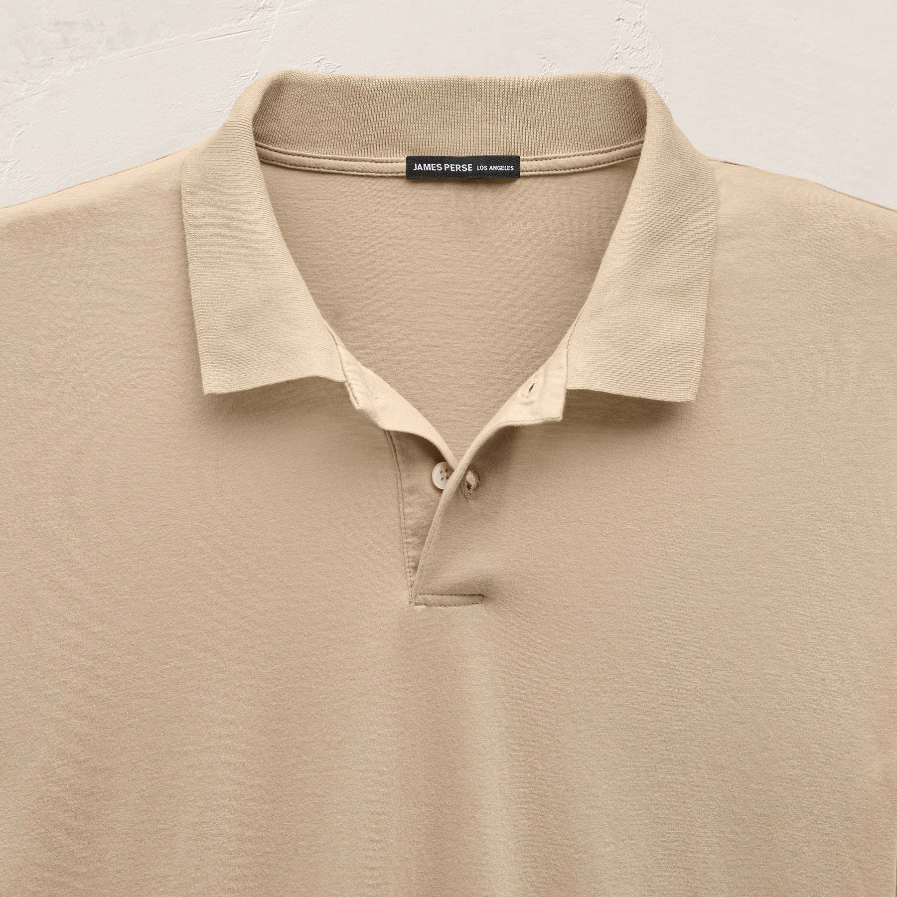Luxe Lotus Jersey Polo in Light Khaki | James Perse Los Angeles