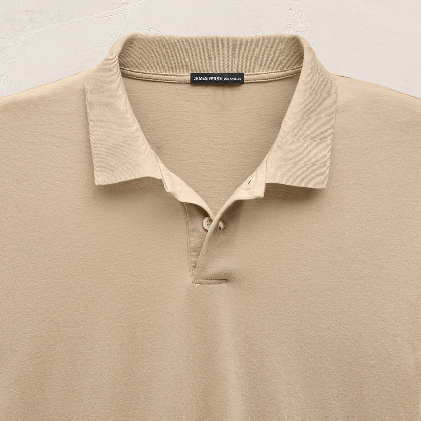 Luxe Lotus Jersey Polo in Light Khaki | James Perse Los Angeles