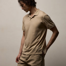 Luxe Lotus Jersey Polo in Light Khaki | James Perse Los Angeles