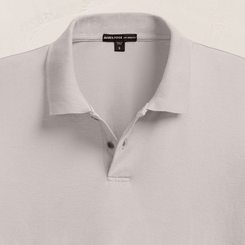 Luxe Lotus Jersey Polo in Silver | James Perse Los Angeles