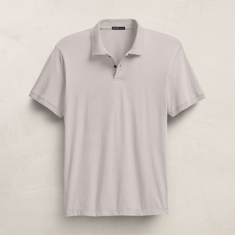 Luxe Lotus Jersey Polo in Silver | James Perse Los Angeles