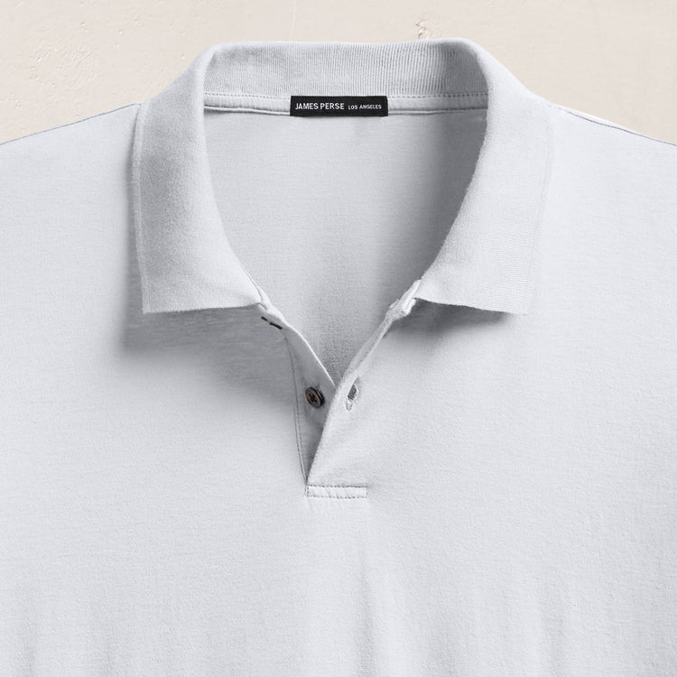 Luxe Lotus Jersey Polo - White