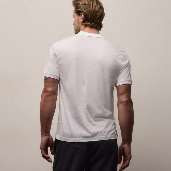 Luxe Lotus Jersey Polo in White | James Perse Los Angeles