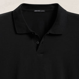 Luxe Lotus Jersey Polo in Black | James Perse Los Angeles