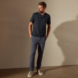 Luxe Lotus Jersey Polo in French Navy | James Perse Los Angeles