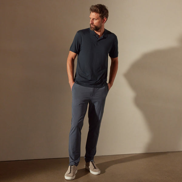 Luxe Lotus Jersey Polo in French Navy | James Perse Los Angeles