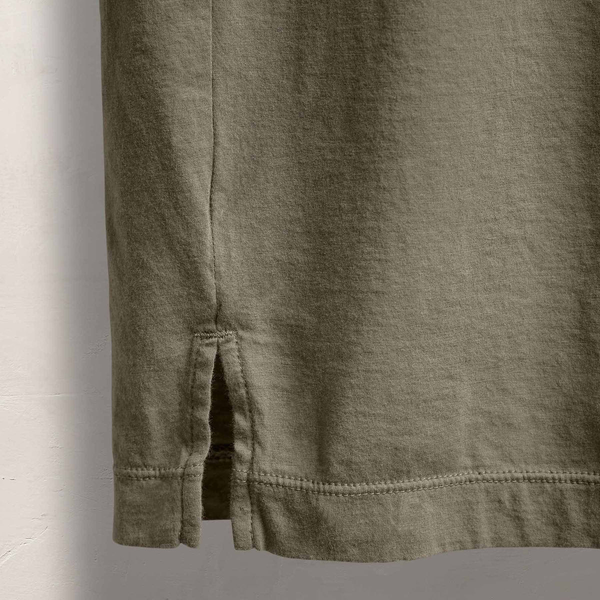 Luxe Lotus Jersey Long Sleeve Polo in Birch | James Perse Los Angeles