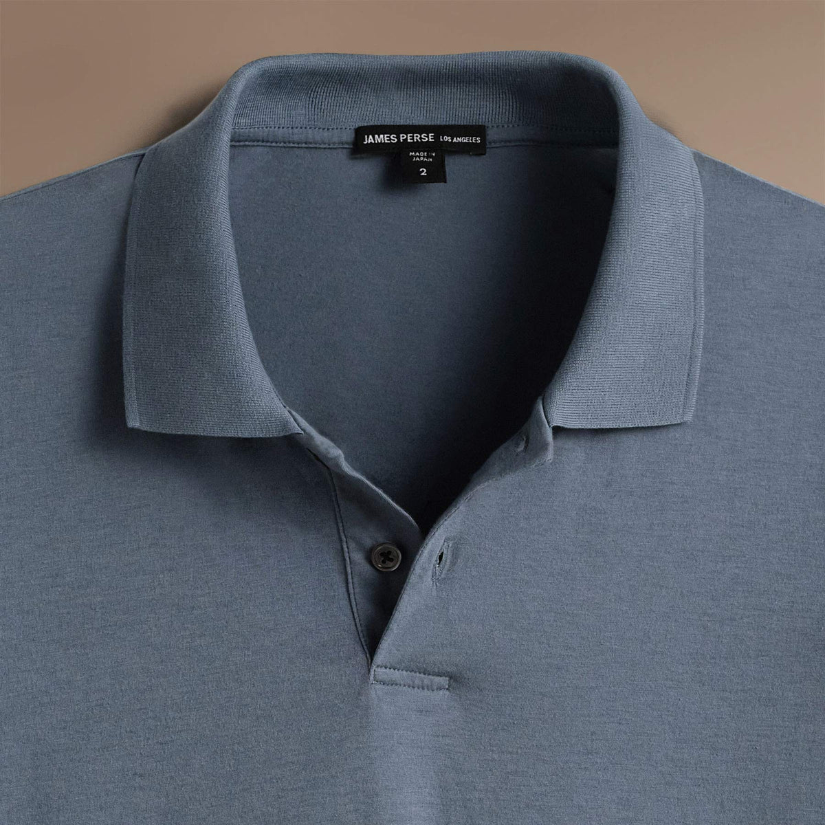 Luxe Lotus Jersey Long Sleeve Polo  in Cascade | James Perse Los Angeles