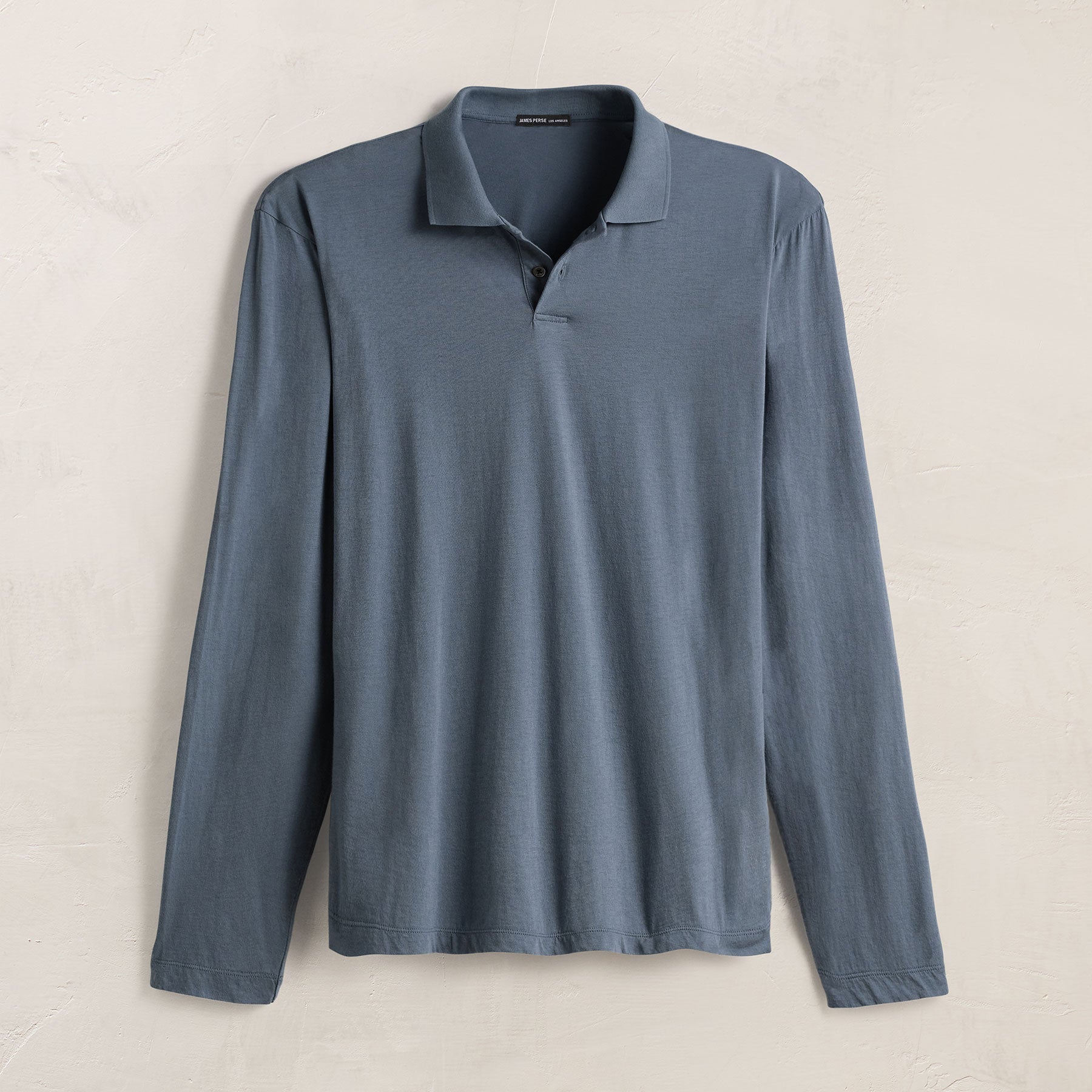 Luxe Lotus Jersey Long Sleeve Polo in Cascade | James Perse Los Angeles