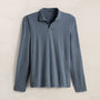 Luxe Lotus Jersey Long Sleeve Polo in Cascade | James Perse Los Angeles