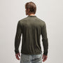 Luxe Lotus Jersey Long Sleeve Polo in Dark Olive | James Perse Los Angeles