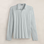 Luxe Lotus Jersey Long Sleeve Polo in Grey Glacier | James Perse Los Angeles