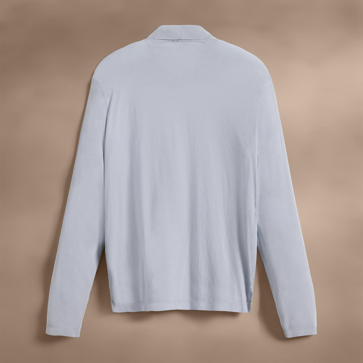 Luxe Lotus Jersey Long Sleeve Polo in Grey Glacier | James Perse Los Angeles