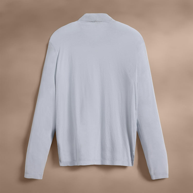 Luxe Lotus Jersey Long Sleeve Polo in Grey Glacier | James Perse Los Angeles