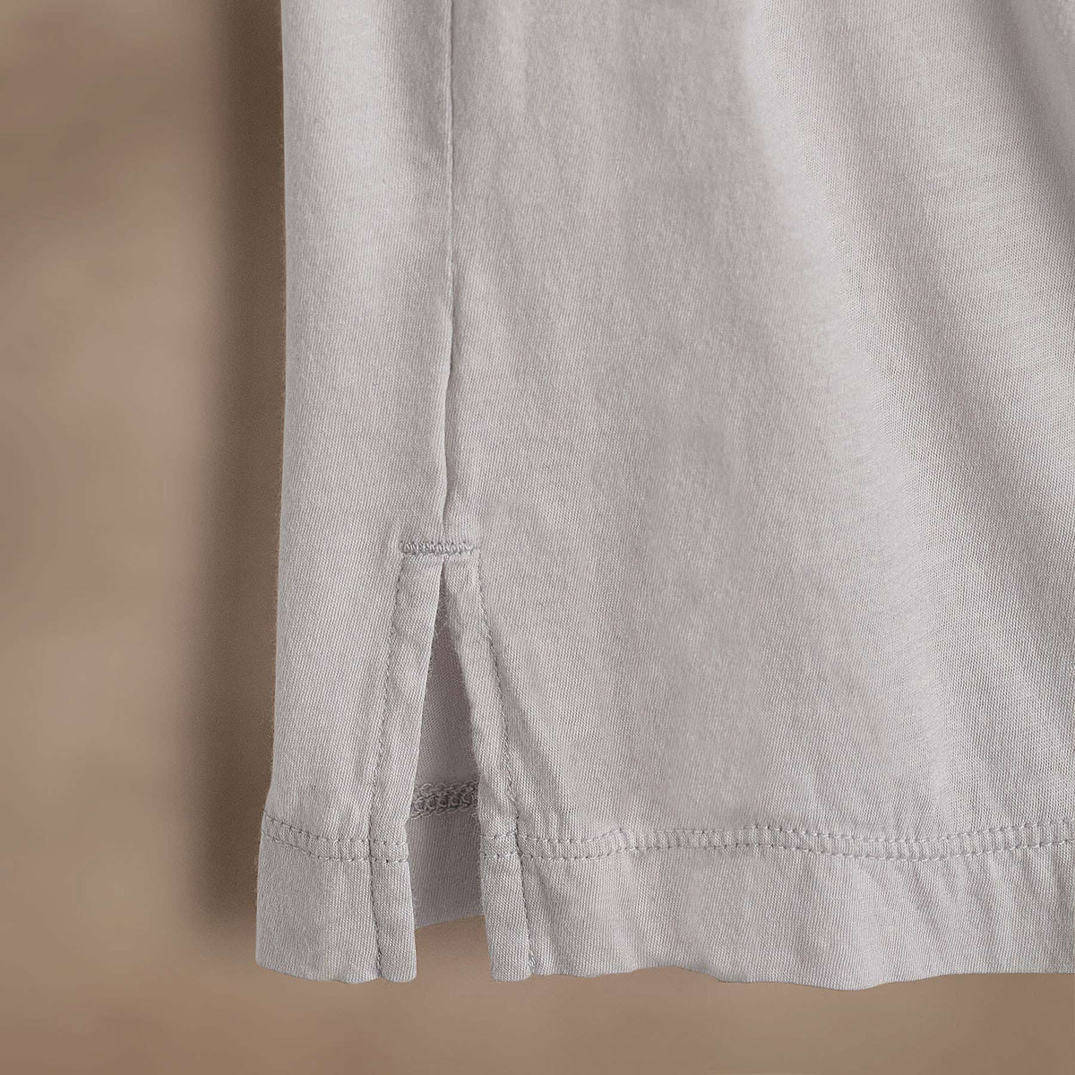 Luxe Lotus Jersey Long Sleeve Polo  in Light Mist | James Perse Los Angeles