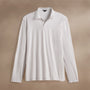 Luxe Lotus Jersey Long Sleeve Polo  in Light Mist | James Perse Los Angeles