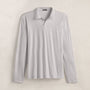 Luxe Lotus Jersey Long Sleeve Polo  in Light Mist | James Perse Los Angeles