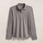 Luxe Lotus Jersey Long Sleeve Polo in Wolf | James Perse Los Angeles