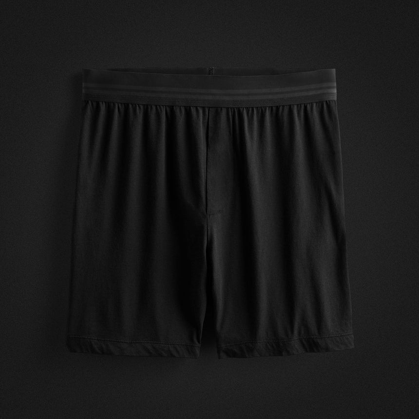 Luxe Lotus Relaxed Fit Boxer Short in Black | James Perse Los Angeles FLAT