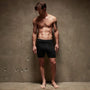 Luxe Lotus Relaxed Fit Boxer Short in Black | James Perse Los Angeles