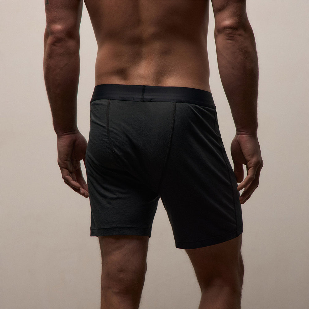 Luxe Lotus Relaxed Fit Boxer Short in Carbon | James Perse Los Angeles