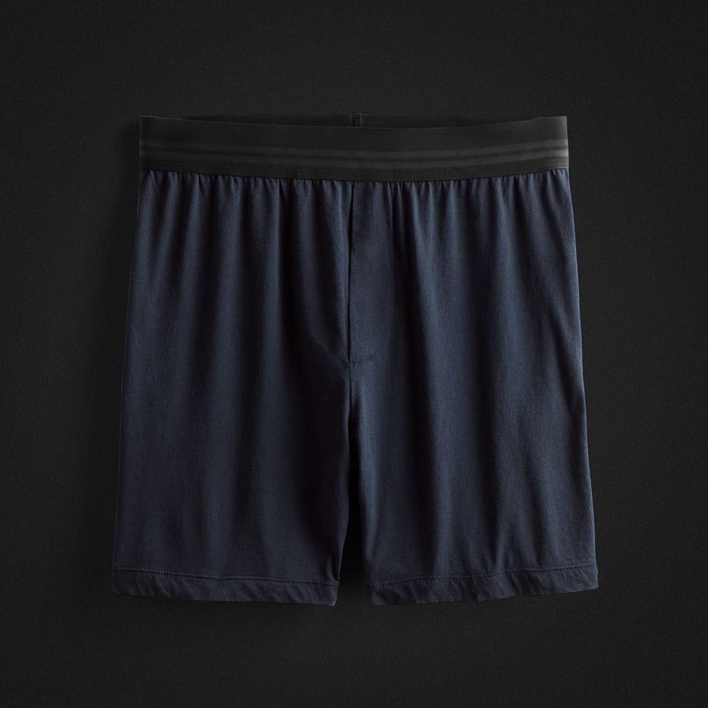 Luxe Lotus Relaxed Fit Boxer Short in French Navy | James Perse Los Angeles FLAT