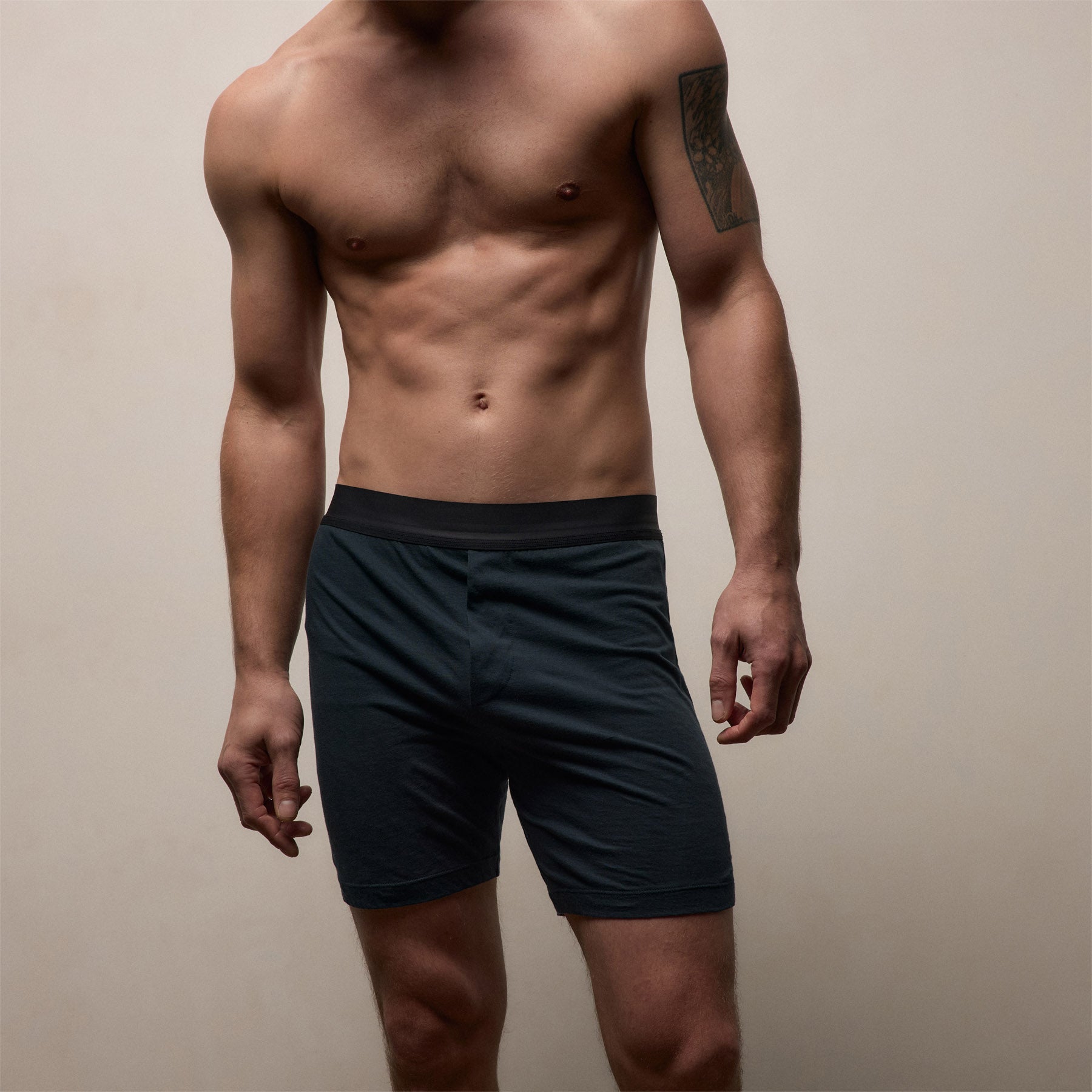 Luxe Lotus Relaxed Fit Boxer Short in French Navy | James Perse Los Angeles