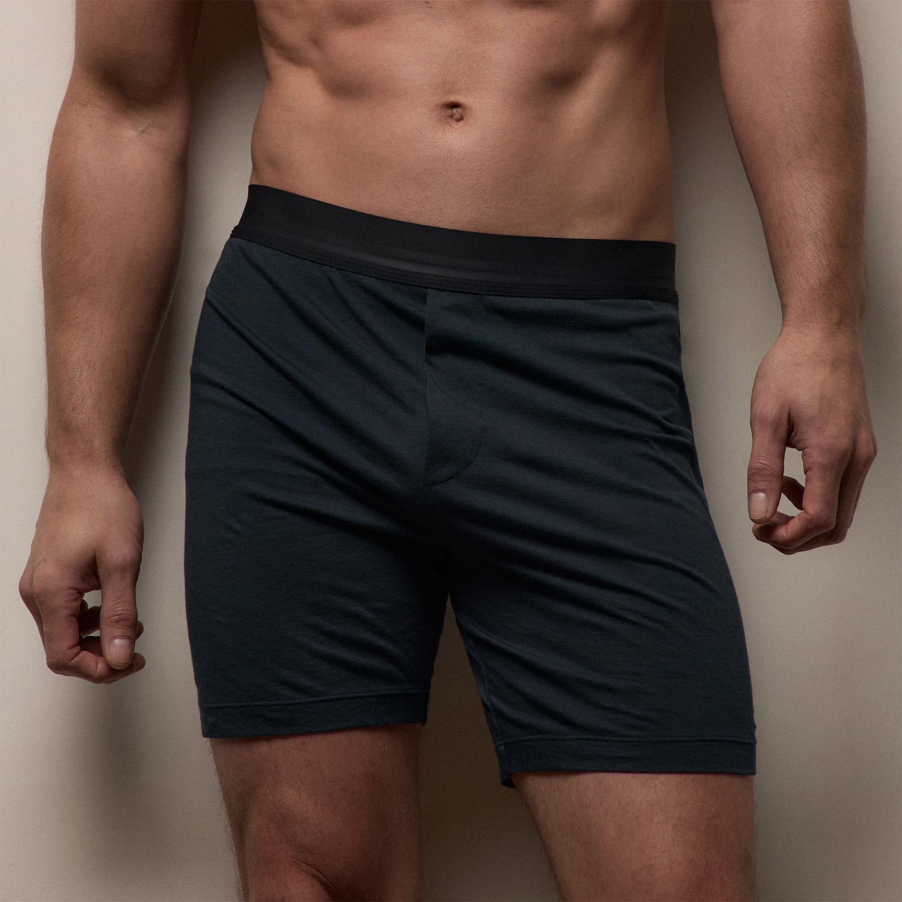 Luxe Lotus Relaxed Fit Boxer Short in French Navy | James Perse Los Angeles