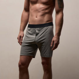 Luxe Lotus Relaxed Fit Boxer Short in Heather Grey | James Perse Los Angeles