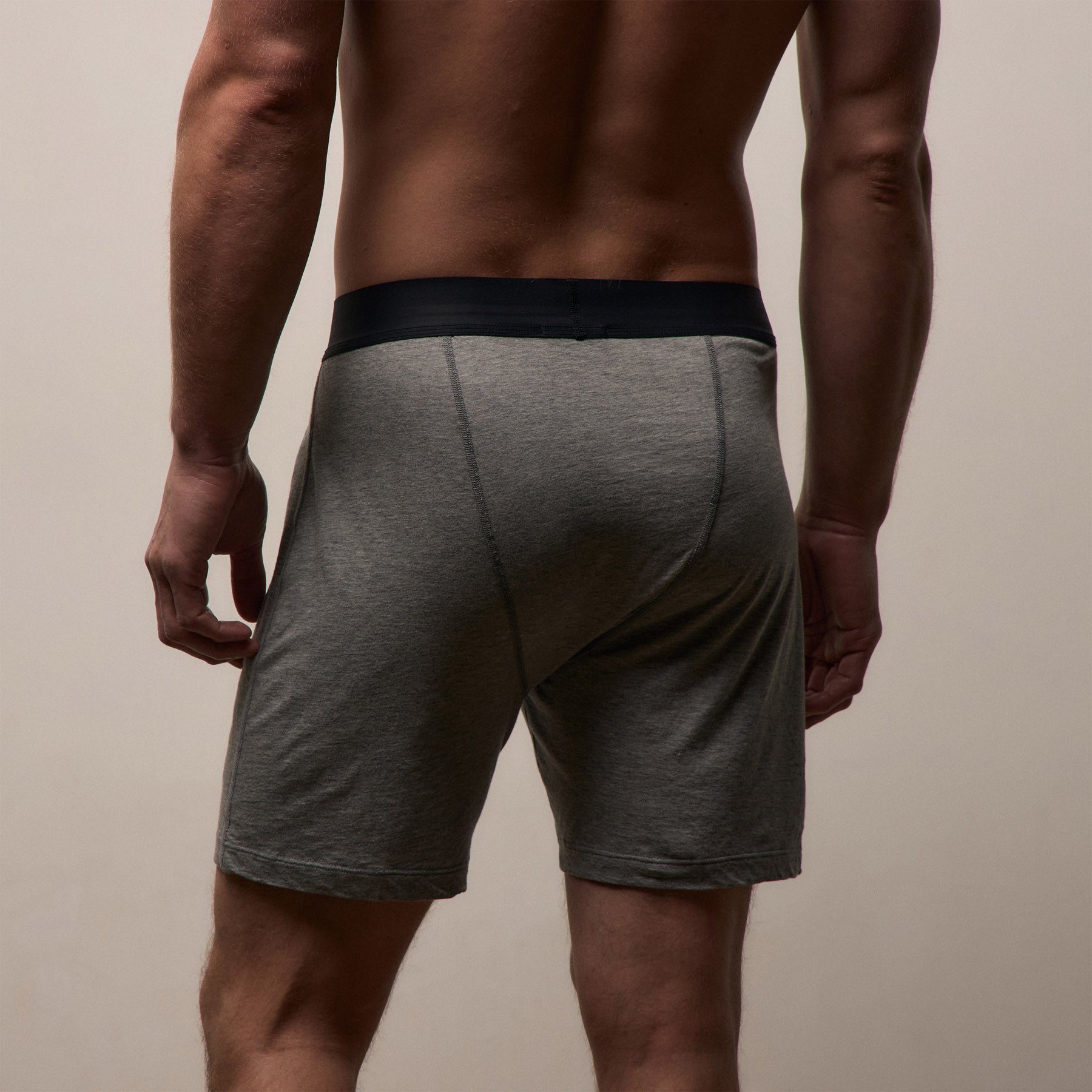 Luxe Lotus Relaxed Fit Boxer Short in Heather Grey | James Perse Los Angeles
