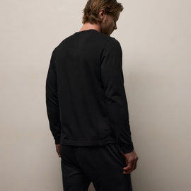 Elevated Lotus Jersey Lounge Crew in Black | James Perse Los Angeles
