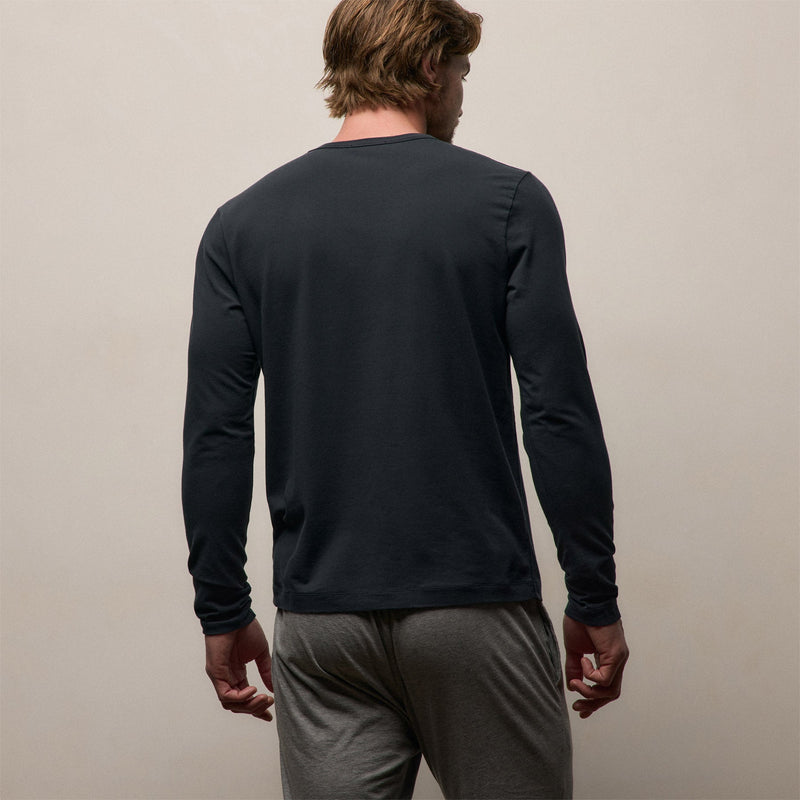 Elevated Lotus Jersey Lounge Crew in French Navy | James Perse Los Angeles