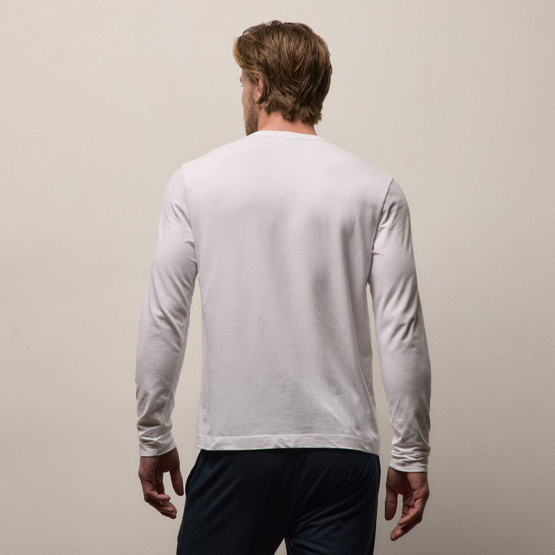 Elevated Lotus Jersey Lounge Crew in White | James Perse Los Angeles