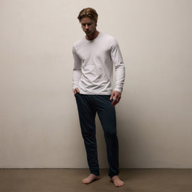 Elevated Lotus Jersey Lounge Crew in White | James Perse Los Angeles