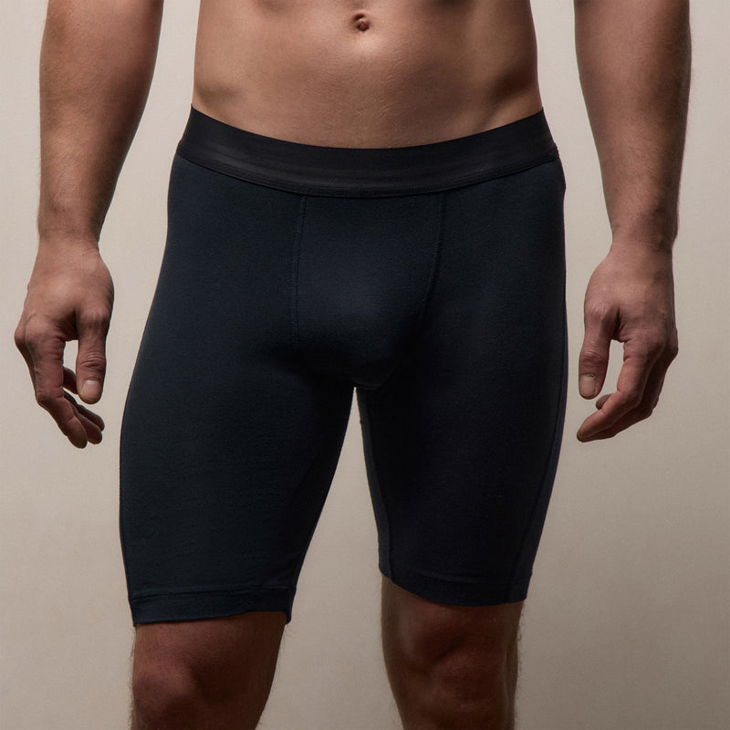 Elevated Lotus Sport Boxer  Long in French Navy | James Perse Los Angeles