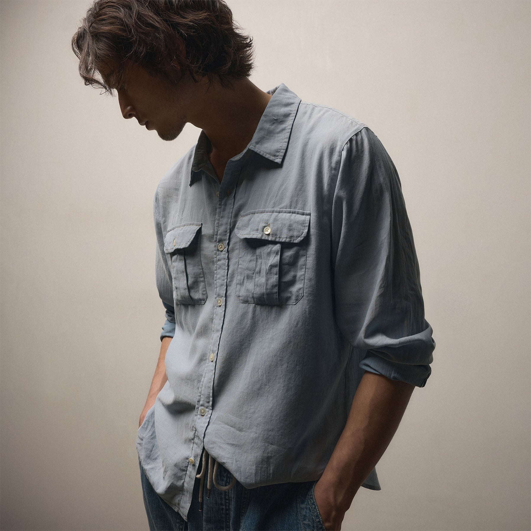 Featherweight Denim Utility Shirt from James Perse - $350